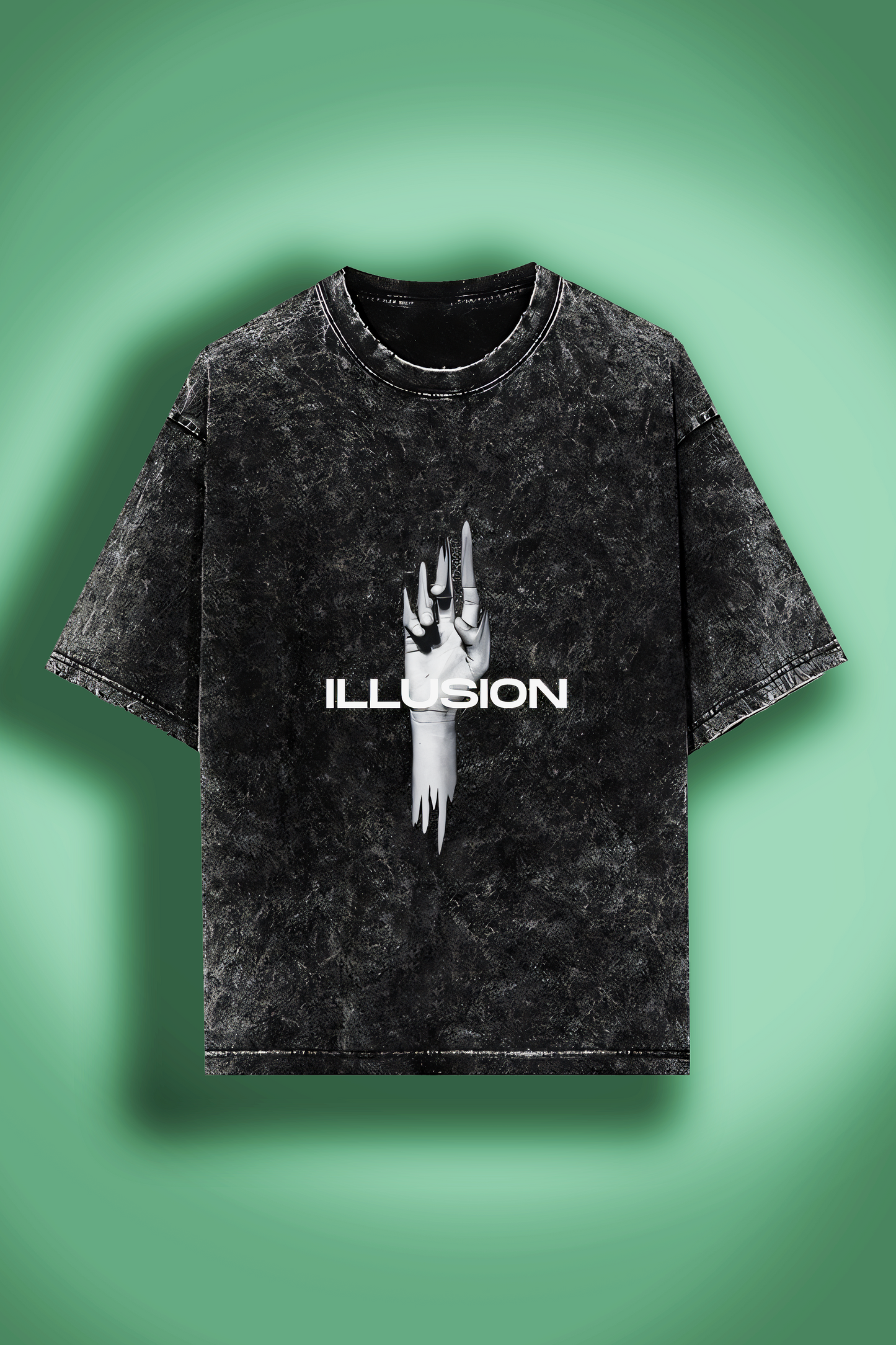 Illusion Acid-Wash Oversized T-Shirt