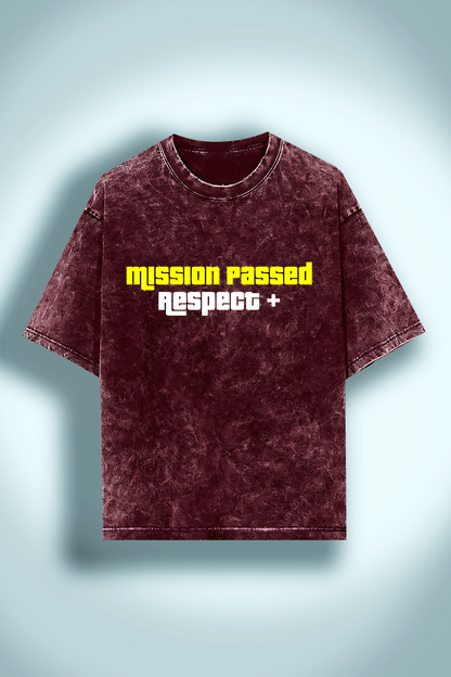 Mission Passed Acid-wash Oversized T-Shirt